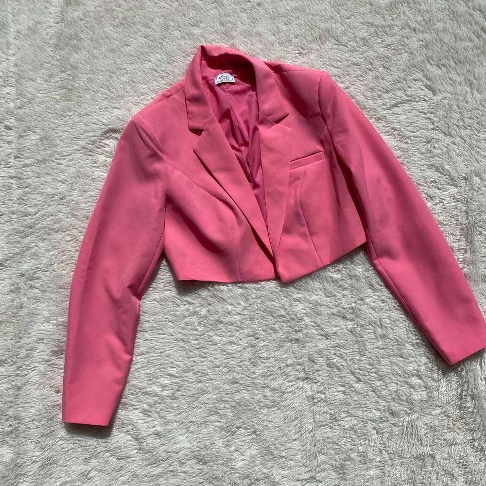 Oh Polly cropped pink blazer